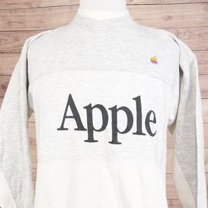 VINTAGE APPLE COMPUTERS MACINTOSH LOGO 90s CREW NECK SWEATSHIRT SZ S (22X23)